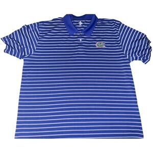 University of Florida Gators KA KNIGHTS Blue White Striped Polo Men's 2XL